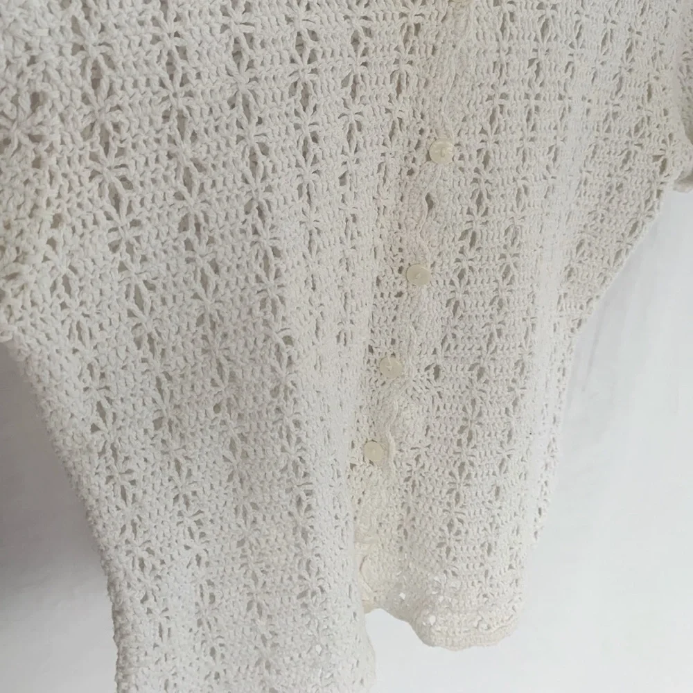 SOLD ❌ Crocheted top short sleeves size M vintage woman’s - Picture 11 of 12